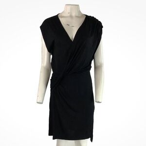 AllSaints Sz 6 Drapey Pullover Jersey Dress Black Business Casual Stretchy